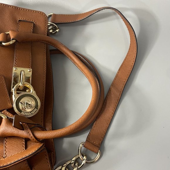 Michael Kors Hamilton Camel Brown Leather Shoulder Bag w/ A Long Wallet - Picture 7 of 15
